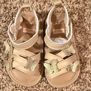 Carter's Gold/Tan Butterfly Baby Sandals